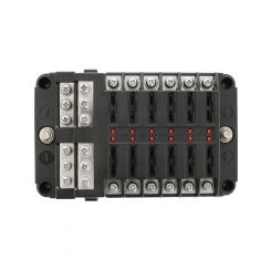 LV Fuse Block 12 Way ATS Fuse Negative Bus Bar & Red Led