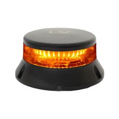 LV Amber LED Beacon 3 Hole Flange Mount 10-30V 11 Flash Patterns