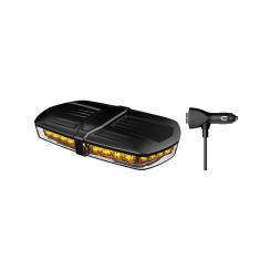 LV 10-30V 236mm Amber LED Mini Bar Magnetic Base 16W 12 Flash