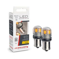 JW LED Py21W Bau15S Bayonet 12/24V Amber 250Lm Pack 2