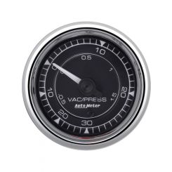 Auto Meter 2/16 Chrono Chrome Gauge Vac/Boost 30HG/30PSI
