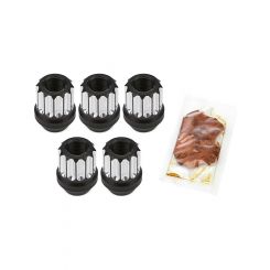 Drag Race Billet Aluminum 12pt Lug Nuts 1/2in Black/Silver 5 Pack