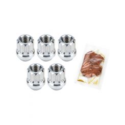 Drag Race Billet Aluminum 12pt Lug Nuts 1/2in Polished 5 Pack
