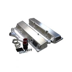 Kevko SBC Fab Valve Cover Set Sgl Crossover Breathe