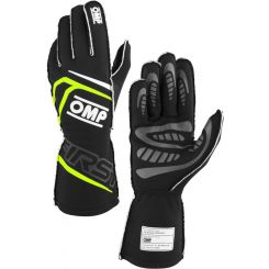OMP Racing Driving Gloves First Black / Yellow Large Pair