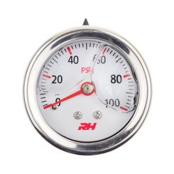 Redhorse Performance Fuel Pressure Gauge 0-100 psi Mechanical White