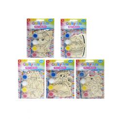 Boyle Crafty Mini's Plywood Shaped Paint Kit Pink Assorted Pack