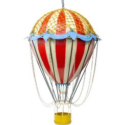 Boyle Large Hot Air Balloon Metal Collectable Red and White 103x60x60cm