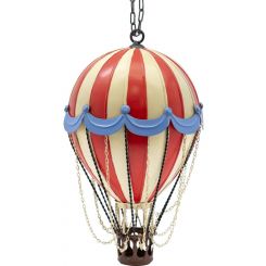 Boyle Small Hot Air Balloon Metal Collectable Red and White 32x21x21cm