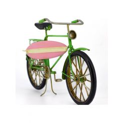 Boyle Bicycle with Surfboard Metal Collectable Green 31x8.5x19cm