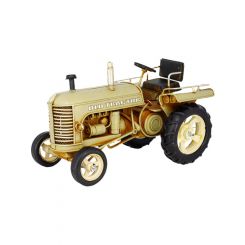 Boyle Olden Days Tractor Greige Metal Collectable Cream 25x16x15.5cm