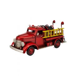 Boyle Rustic Fire Truck Metal Collectable Red 31x11x13cm