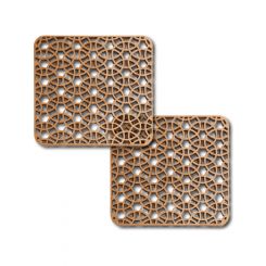 Boyle 2pc Wooden Coasters Crossed Circles 10x10x0.3cm