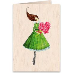 Boyle Wooden Greeting Card Flowers 11x16cm