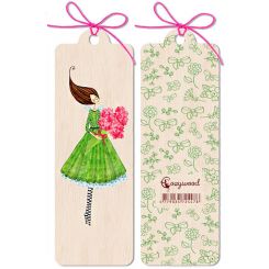 Boyle Wooden Bookmark Flowers 4.5x14cm