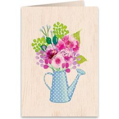 Boyle Wooden Greeting Card Watering Can 11x16cm