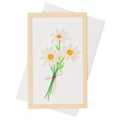 Boyle Quilled Framed Standing Greeting Card White Daisy 7.5x12.5cm