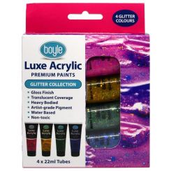 Boyle Luxe Acryl Premium Paints 4Pk Glitter
