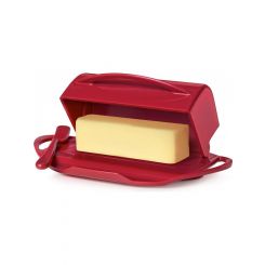 Butterie Flip-Top Butter Dish with Matching Spreader Red 23x14x8cm