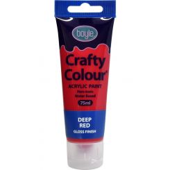 Crafty Colour Acrylic Paint 75ml Deep Red