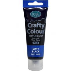 Crafty Colour Acrylic Paint 75ml Matt Black