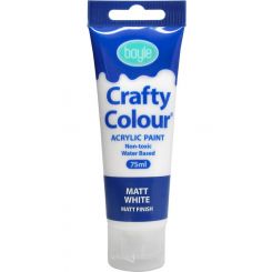 Crafty Colour Acrylic Paint 75ml Matt White