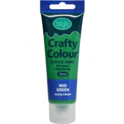 Crafty Colour Acrylic Paint 75ml Mid Green