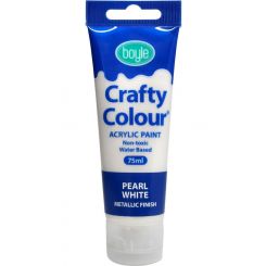 Crafty Colour Acrylic Paint 75ml Pearl Whit