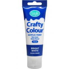 Crafty Colour Acrylic Paint 75ml Bri White
