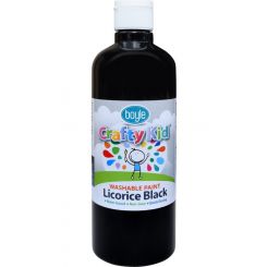Crafty Kids Washable Paint 500ml Licorice Black