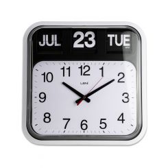 Leni Banker's Wall Clock with Calendar 43x43x11cm White