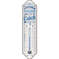 Nostalgic-Art Thermometer Fisherman Catch 28x6.5x2cm