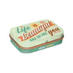 Nostalgic-Art Mint Box Life Is Beautiful and So Are You 4x6x2cm