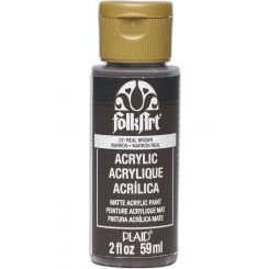 Plaid FolkArt Premium Acrylic Paint 59ml Real Brown Matt Finish