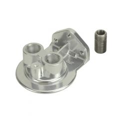 Derale Single Ports Up 1/2" NPT Remote Filter Mount Dual Thread Entry