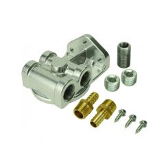 Derale Single Side Ports 1/2" NPT Remote Filter Mount Dual Side Ports