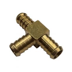 TFI Racing 3-Way Brass Tee Piece 1/2" 12.7mm Barbed Hose Tube Ends