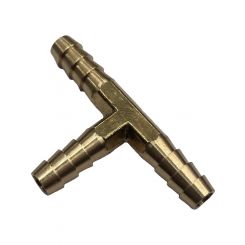 TFI Racing 3-Way Brass Tee Piece 1/4" 6.3mm Barbed Hose Tube Ends