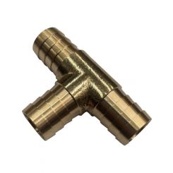 TFI Racing 3-Way Brass Tee Piece 3/4" 19.1mm Barbed Hose Tube Ends