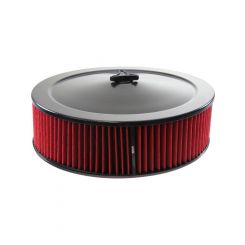 TFI Racing Black Air Filter Cleaner 14" x 4" Holley Rochester Base Red