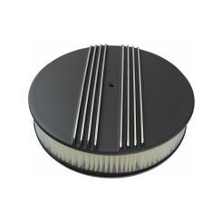 TFI Racing Black Alloy Dual Centre Finned Air Cleaner 14" x 3"