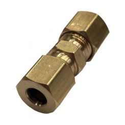 TFI Racing Brass Double Compression Union 1/4" 6.3mm Hose Tube
