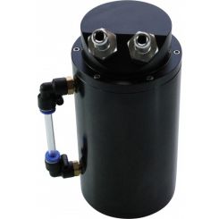TFI Racing Catch Can Black Round Alloy w/ Hose Fittings 600ml