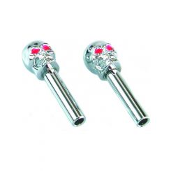 TFI Racing Door Lock Knobs Chrome Skulls Red Eye Pack 2 Fits Holden/Ford