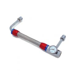 TFI Racing Dual Feed Stainless Fuel Line Red/Blue Adjustable Holley