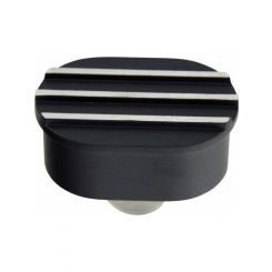 TFI Racing Valve Cover Breather Cap Push In 1" Neck Alloy Black Oval