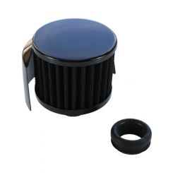 TFI Racing Valve Cover Breather Cap Push In 1" Neck Black Shield Black