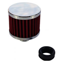 TFI Racing Valve Cover Breather Cap Push In 1" Neck Chrome Red