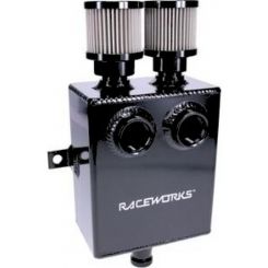 Raceworks 1.6L Black Slimline Aluminium Catch Can