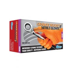 Glove Orange Rocket Nitrile Gloves Box Of100 Size M